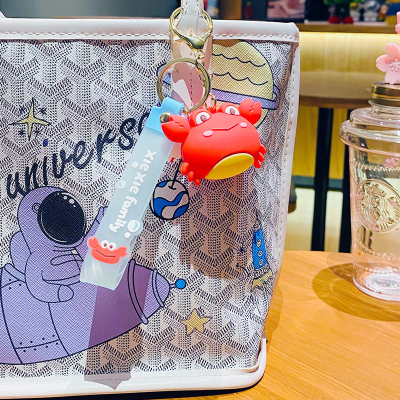 Wholesale Silicone Crab Family Keychain