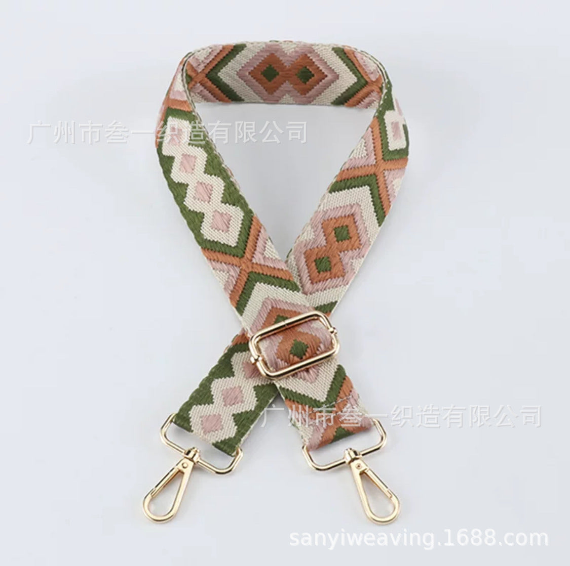 Wholesale All-match Ethnic Style 3.8cm Diamond Jacquard Adjustable Lengthened Retro Style Bag Strap