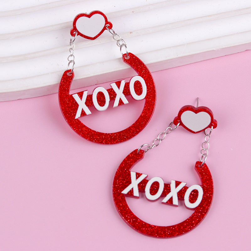 Wholesale Valentine' s Day love Acrylic Earrings