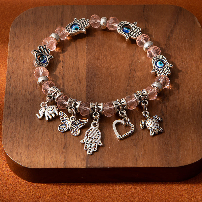 Wholesale Evil Eye Colorful Crystal Bracelet