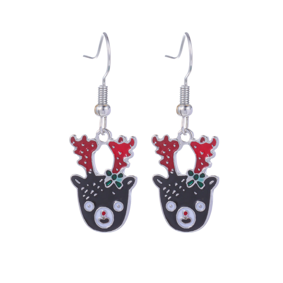 Wholesale Christmas Series Fashion Alloy Christmas Tree Old Man Bell Elk Candy Cane Earrings