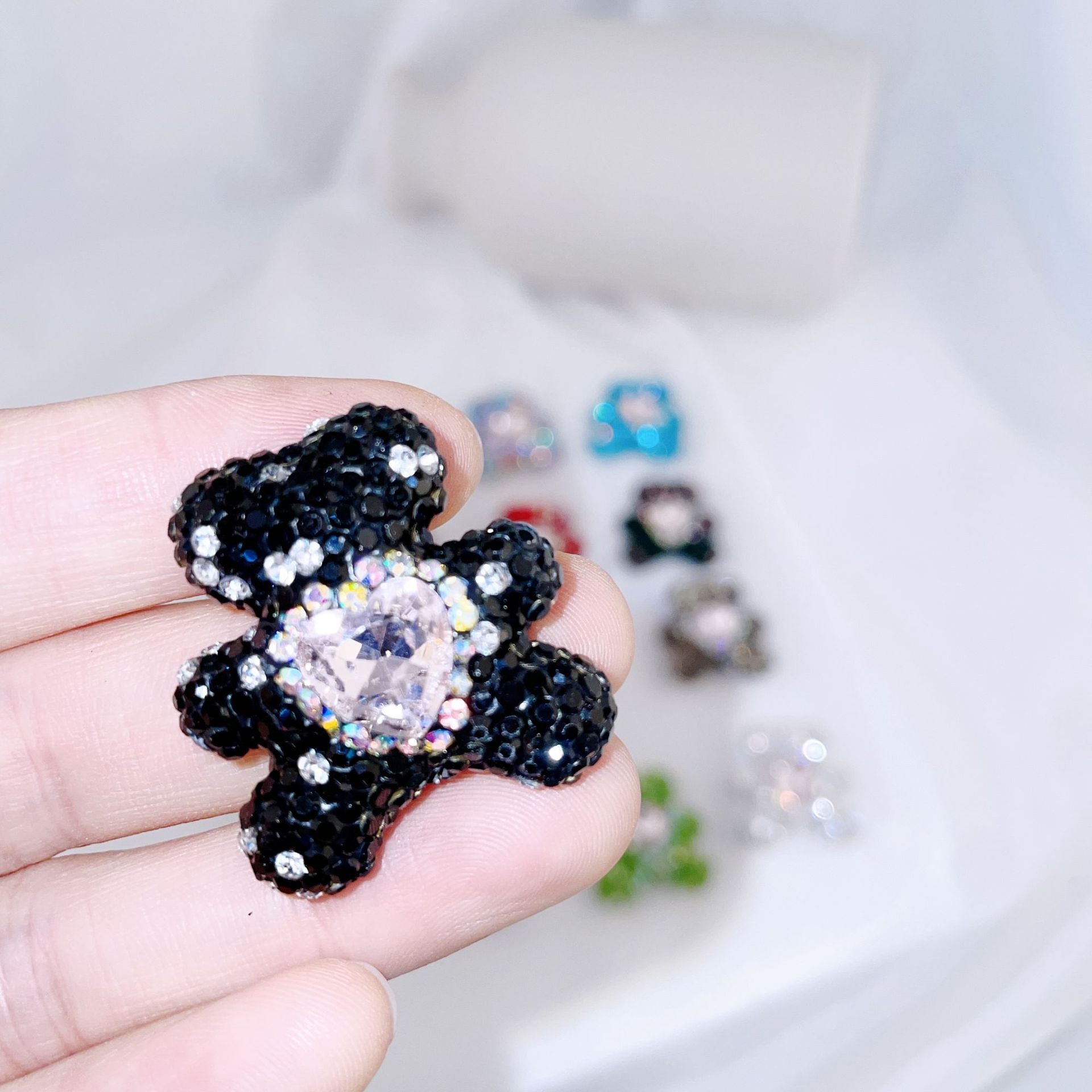 Wholesale Christmas Bear Straight Hole Full Drilled Clay Beads