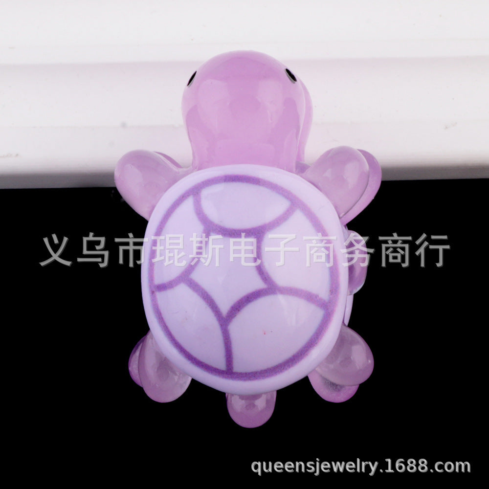 Wholesale 2pcs Luminous Double-sided Turtle Clay Drill Ball Straight Hole DIY Beads