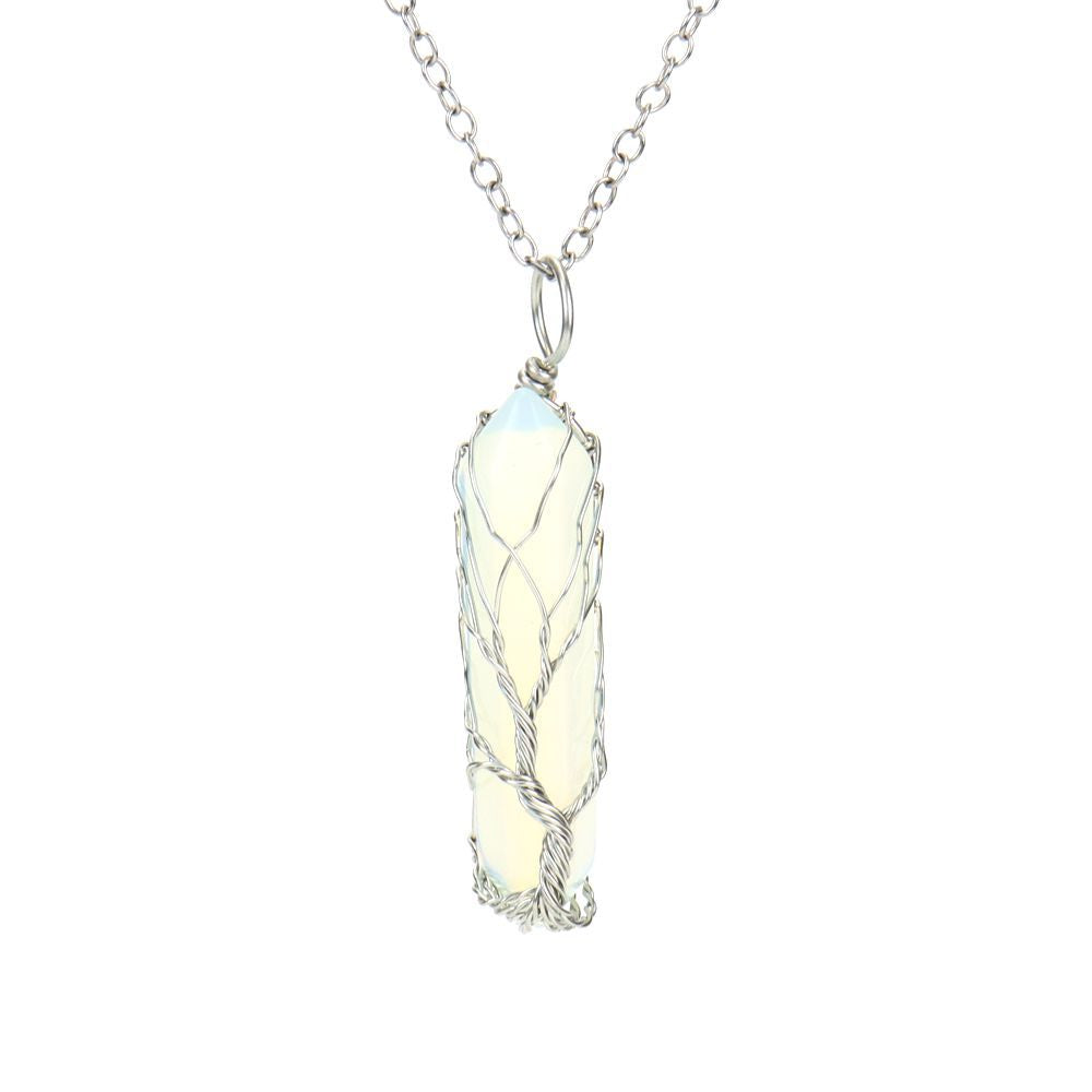 Wholesale Hand-wound Tree of Life Crystal Hexagonal Necklace
