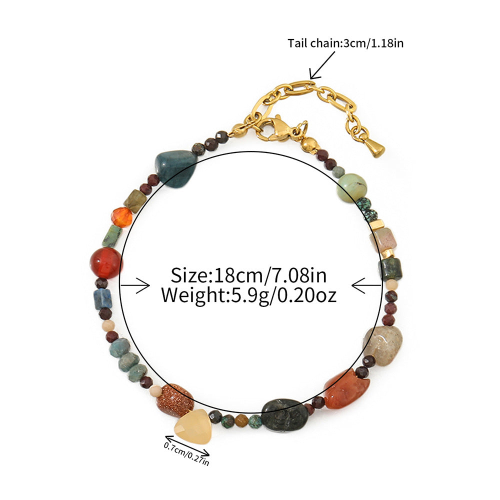 Wholesale Maillard Tiger Eye Stone Beaded Sweater Chain