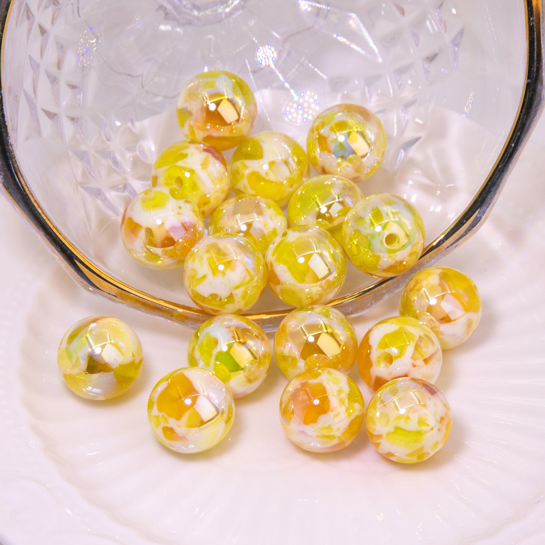 Wholesale 10pcs Colorful Galaxy Resin Round Beads