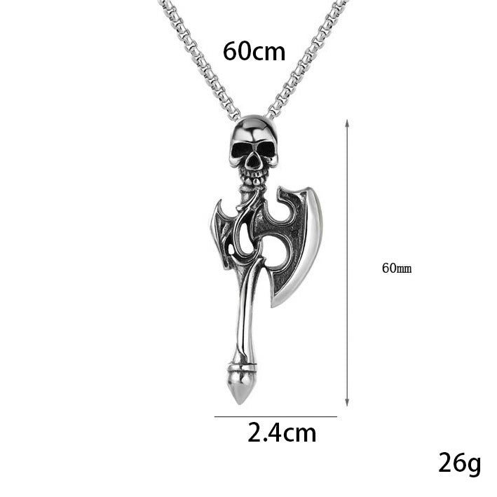 Wholesale Solid men's domineering axe vintage necklace