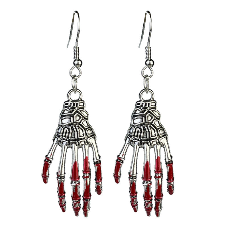 Wholesale 2 Pairs/pack Halloween Horror Blood Skull Skeleton Heart Skull Bird Earrings