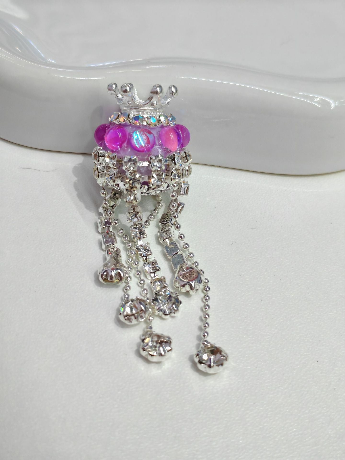 Wholesale 30pcs colored crown tassel diamond beads