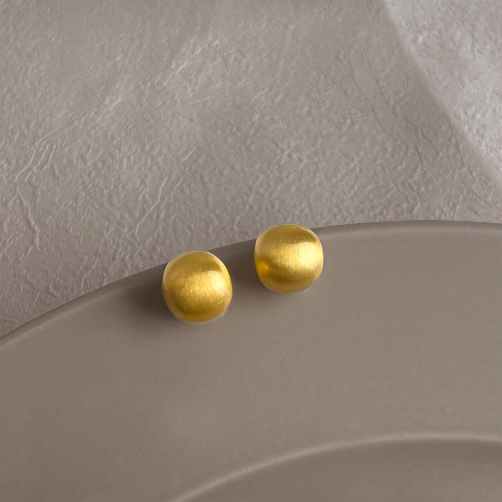 Wholesale Golden brushed frosted geometric earrings