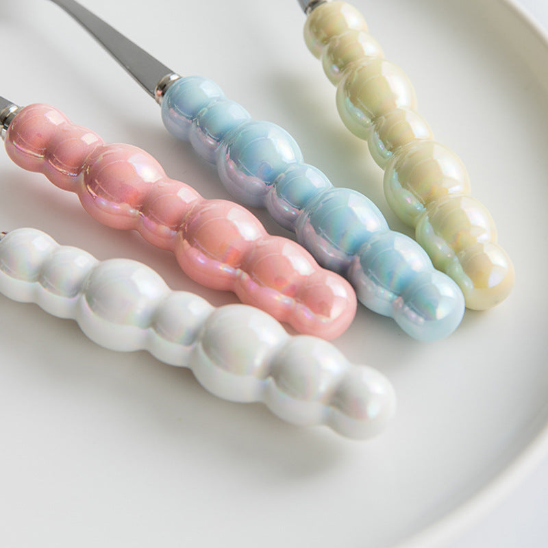 Wholesale Ceramic Pearl Handle Stainless Steel Knives, Forks, and Spoons