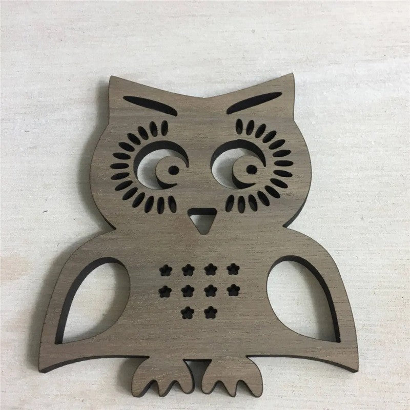 Wholesale Highland Cattle Hollow Wooden Coaster Anti-scalding Heat Insulation Pad Placemat