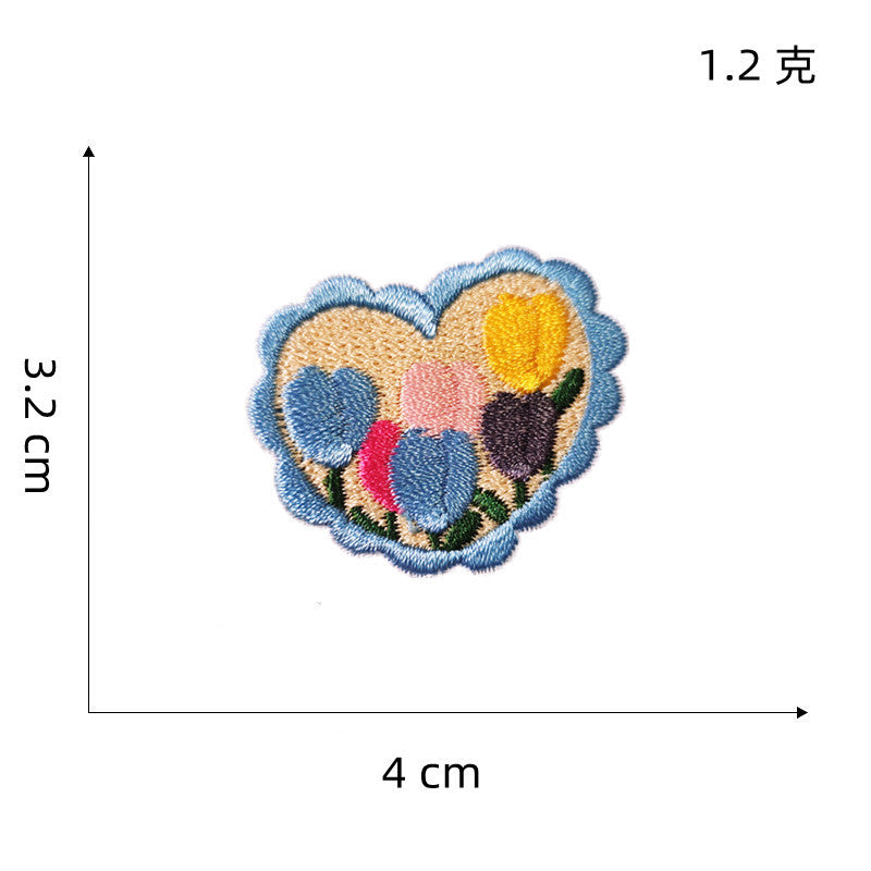 Wholesale Cartoon Flower Love Embroidered Cloth DIY Patches