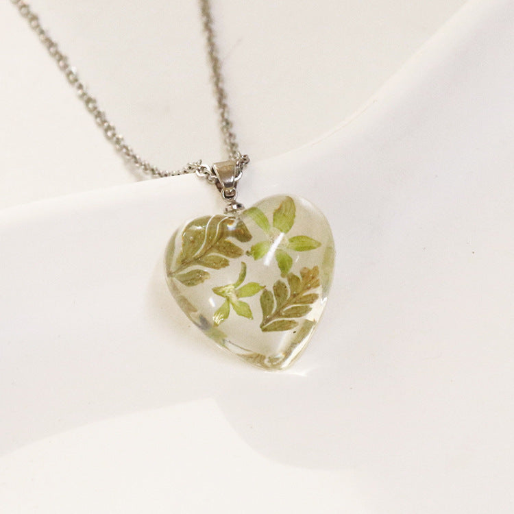 Wholesale 6pcs Monthly Everlasting Flower Resin Epoxy Love Pendant Necklace