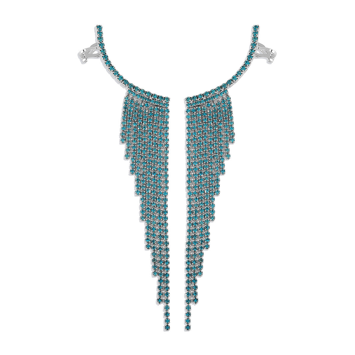 Wholesale Alloy Rhinestone Tassel Earrings