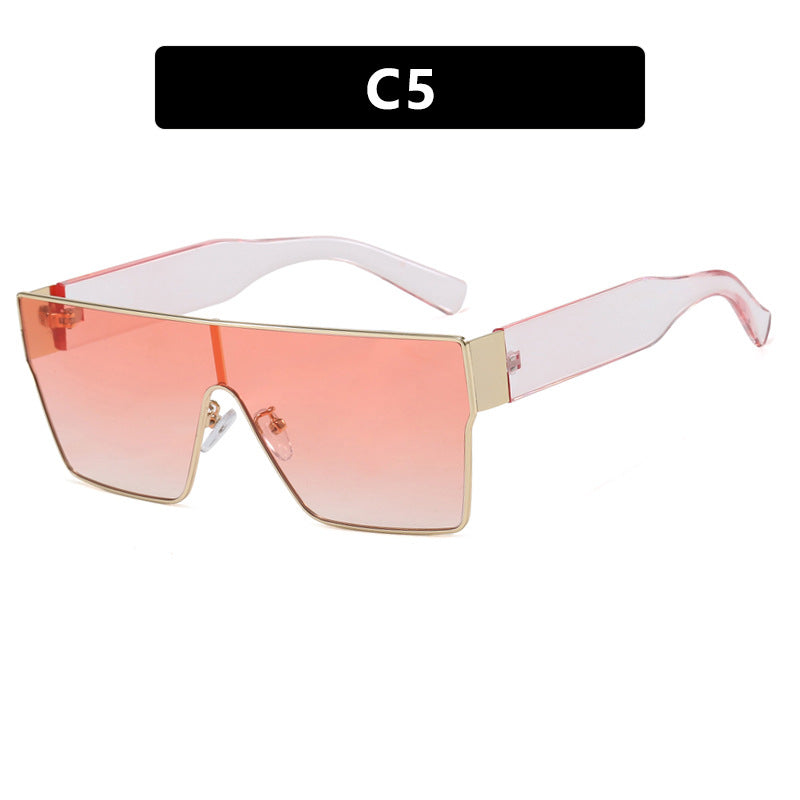 Wholesale Square one-piece large frame sunglasses sun visor sunglasses women' s trendy high-end sunglasses