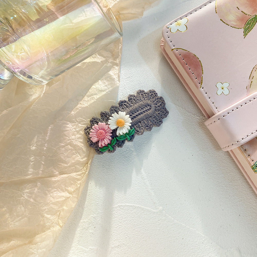 Wholesale children's little daisy headdress side clip bangs clip sweet small hairpin