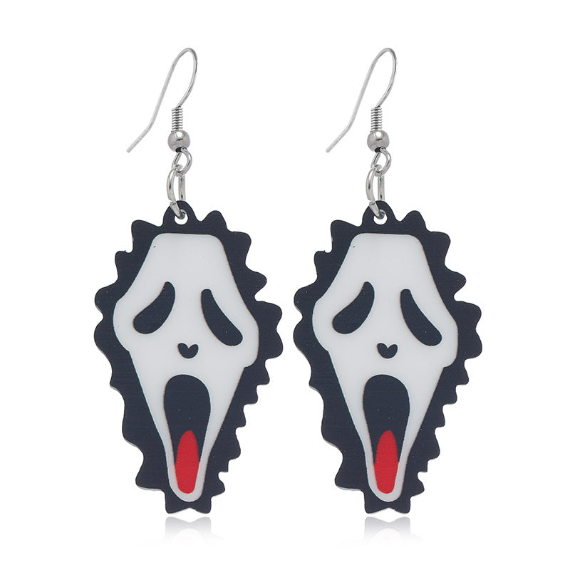 Wholesale 2023 Halloween Irregular Creative Multicolor Horror Acrylic Earrings