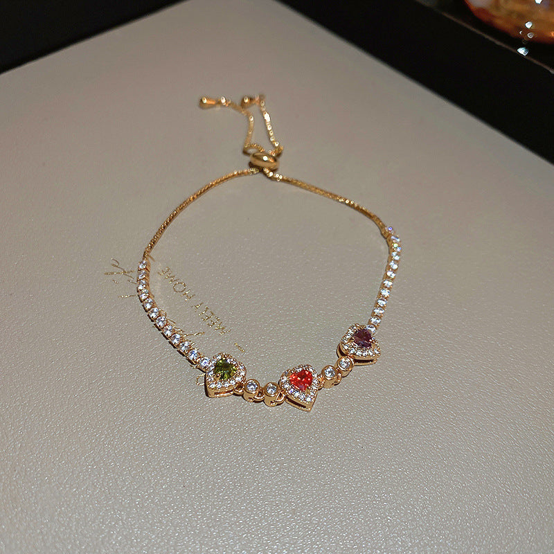 Wholesale Real Gold Electroplated Zircon Snake Pull-out Bracelet