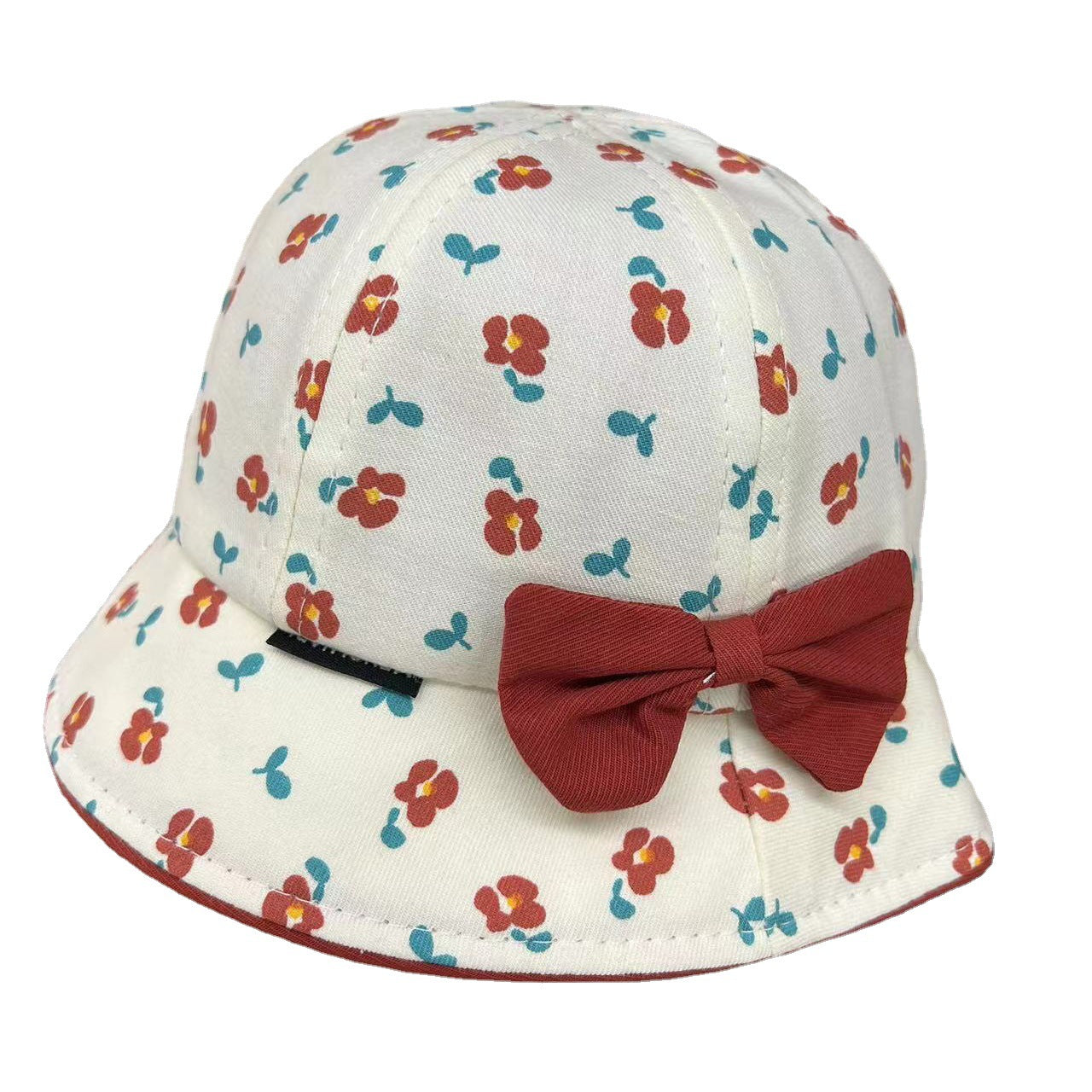 Niños al por mayor Sombrero de cubo de arco de flor de algodón