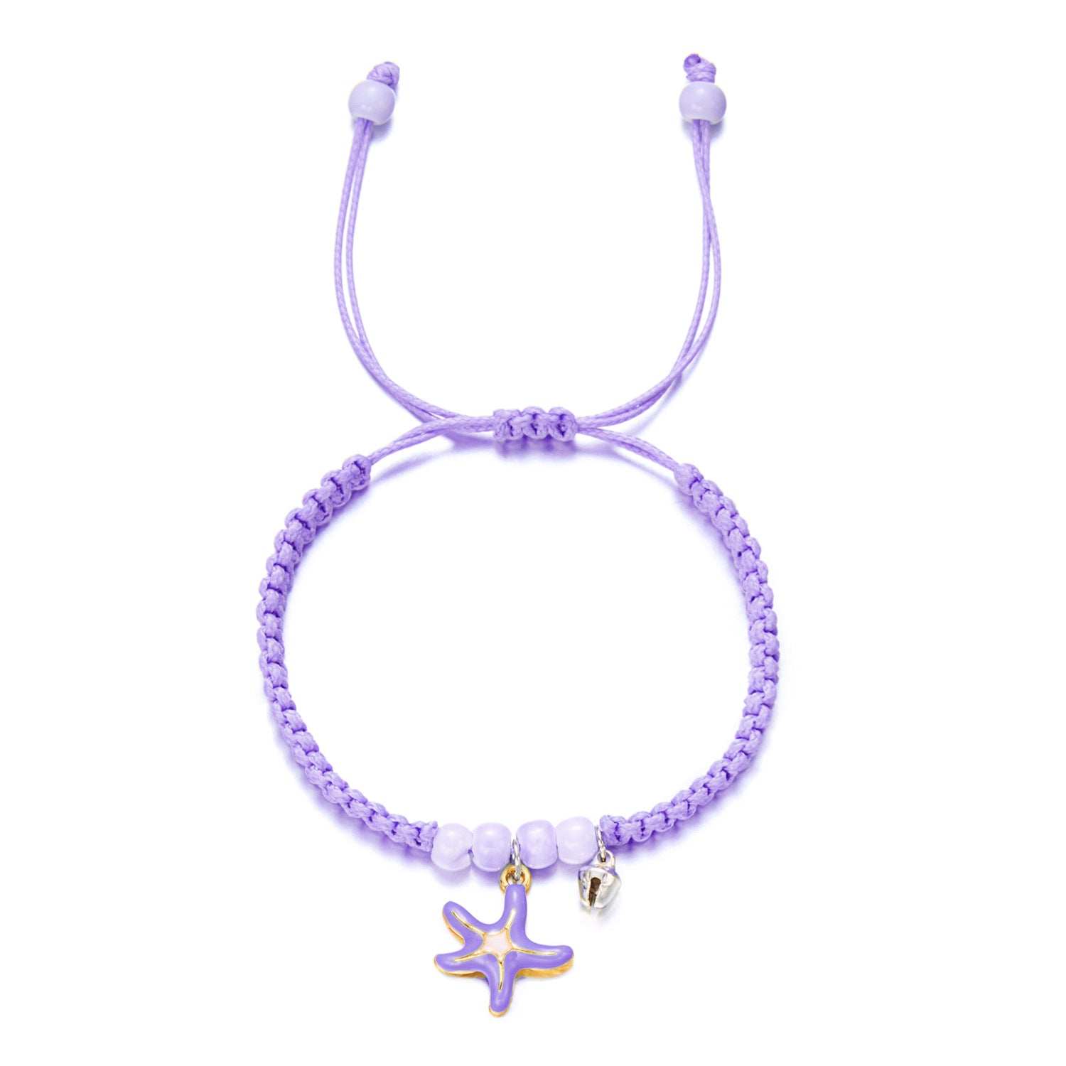 Wholesale Oil-Dripping Starfish Ceramic Bead Bell Braided Bracelet