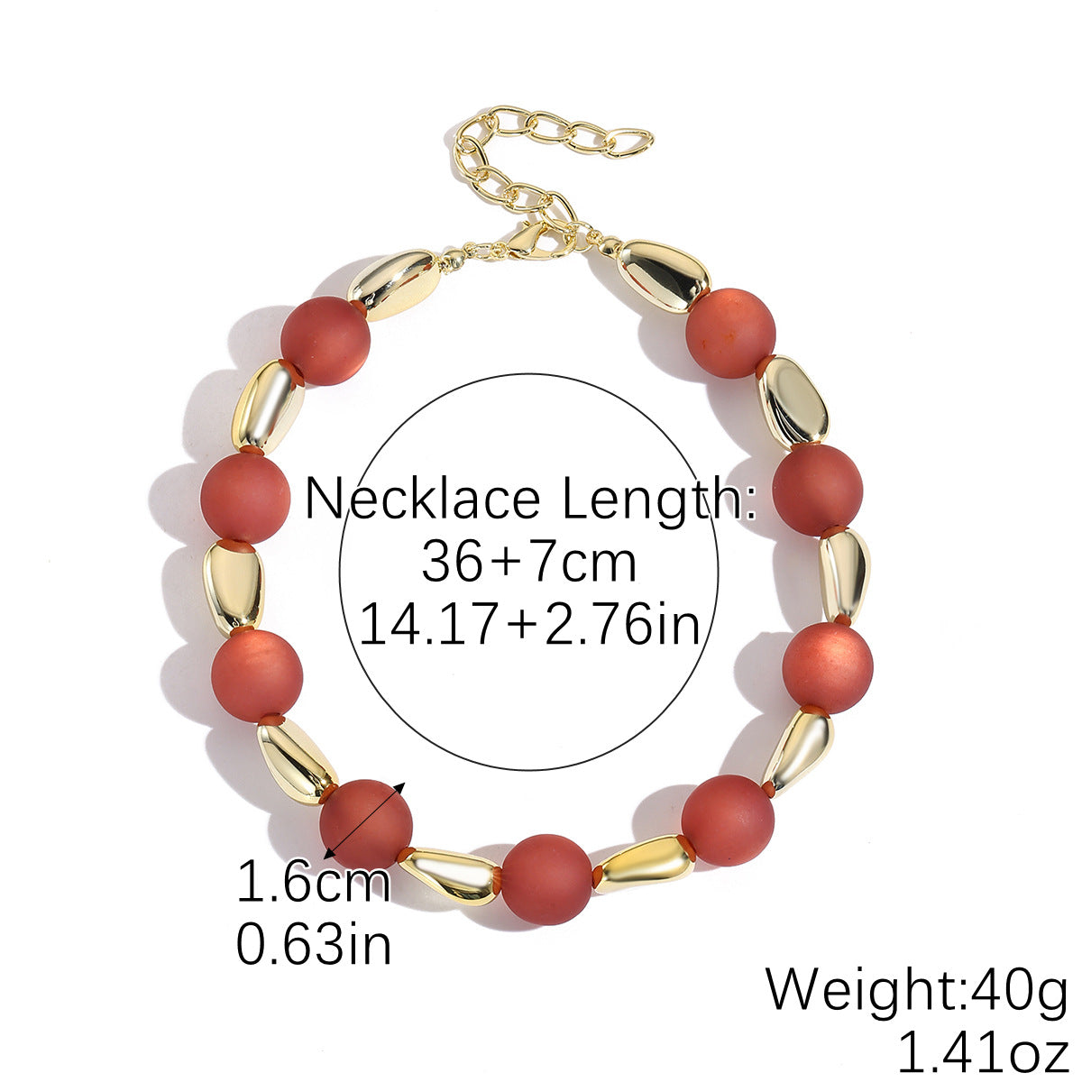 Wholesale Elliptical beaded geometric acrylic necklace