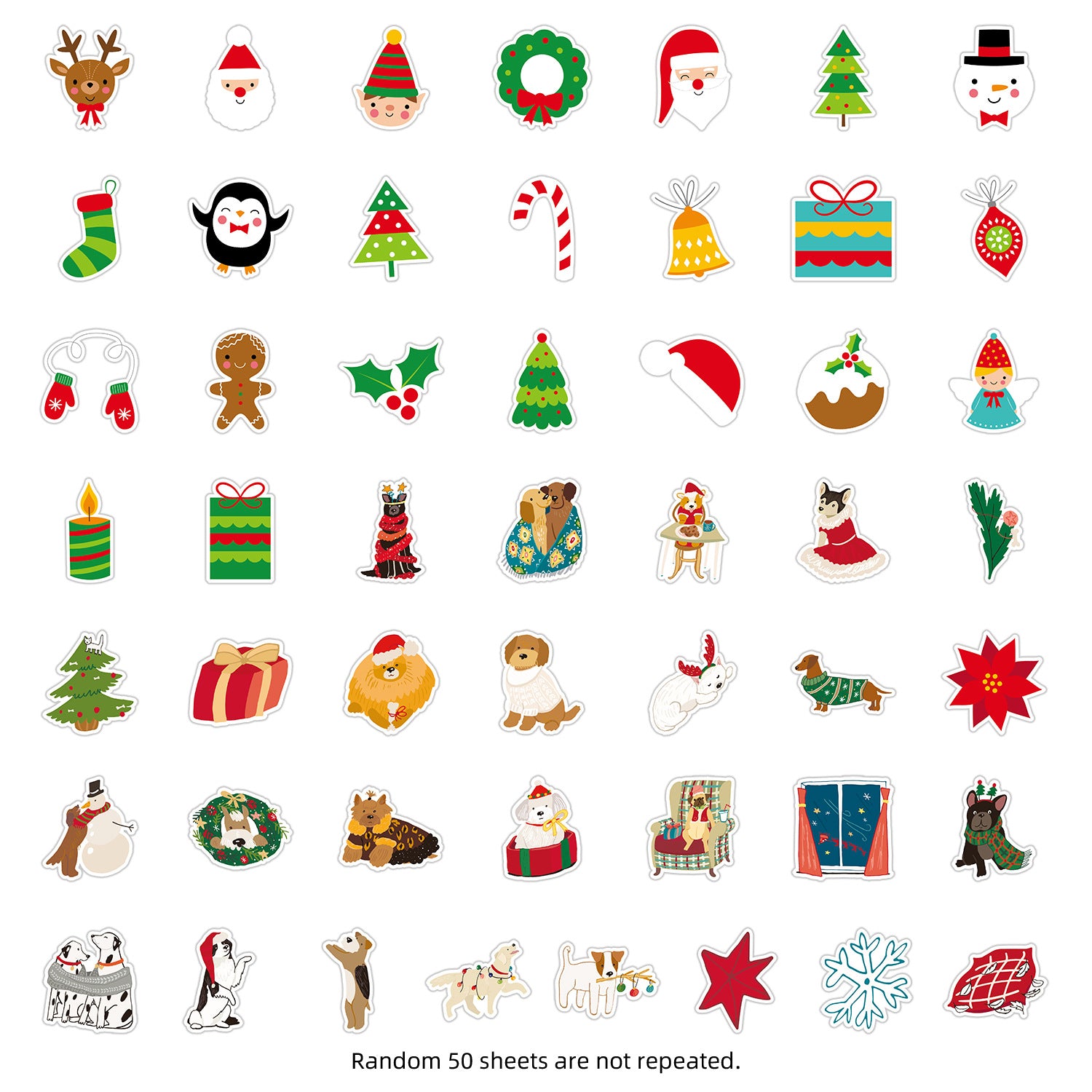 Wholesale 50pcs/pack Christmas graffiti decorative stickers waterproof stickers