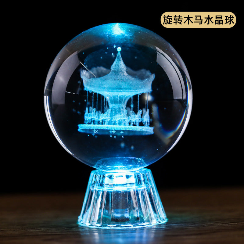 Wholesale Interior Carved Crystal Glass Handicraft Ornaments