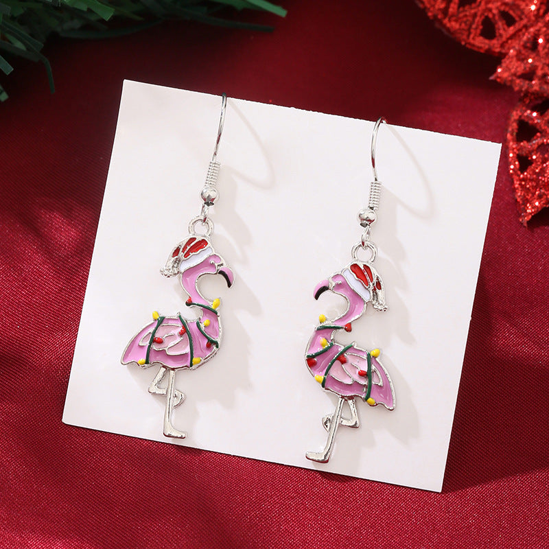 Wholesale Christmas snowflake candy bell reindeer earrings