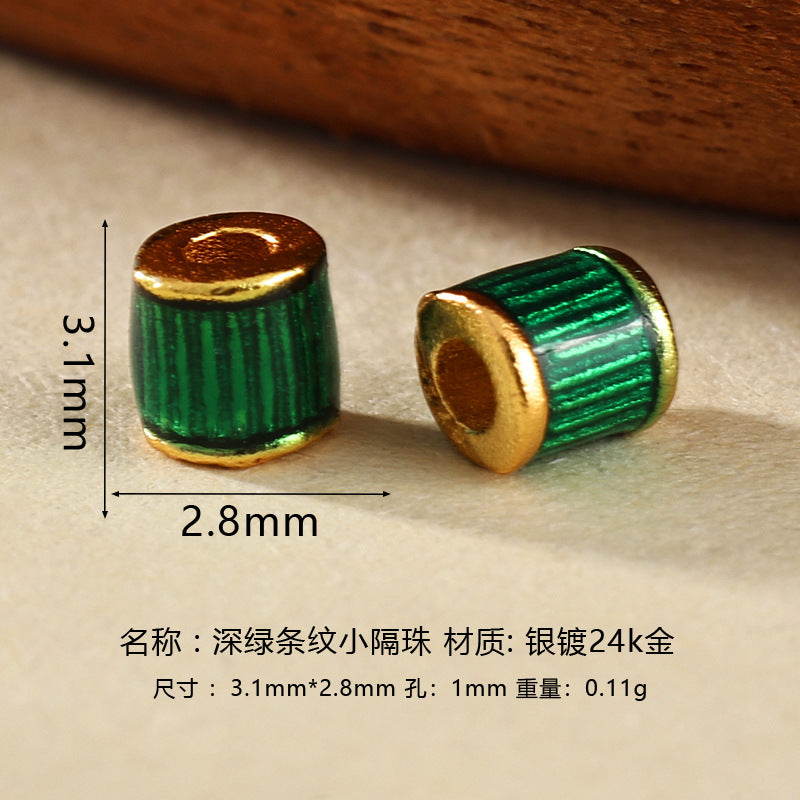 Wholesale DIY enamel multicolor barrel beads spacer beads