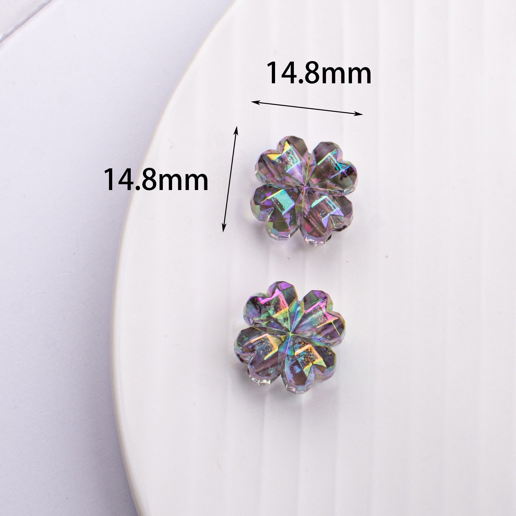 Wholesale 10PCS Beaded Accessories Four-leaf Clover Straight Hole Acrylic Small Loose Beads