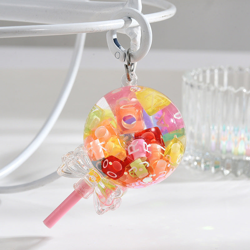 Lollipop de dados de maca al por mayor en llaves acrílicos de aceite