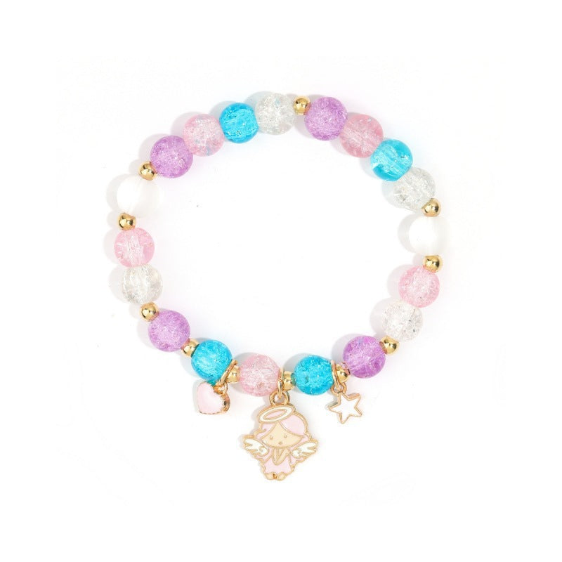 Wholesale Sparkling Crystal Easter Gold Bead Pink Rabbit Bracelet
