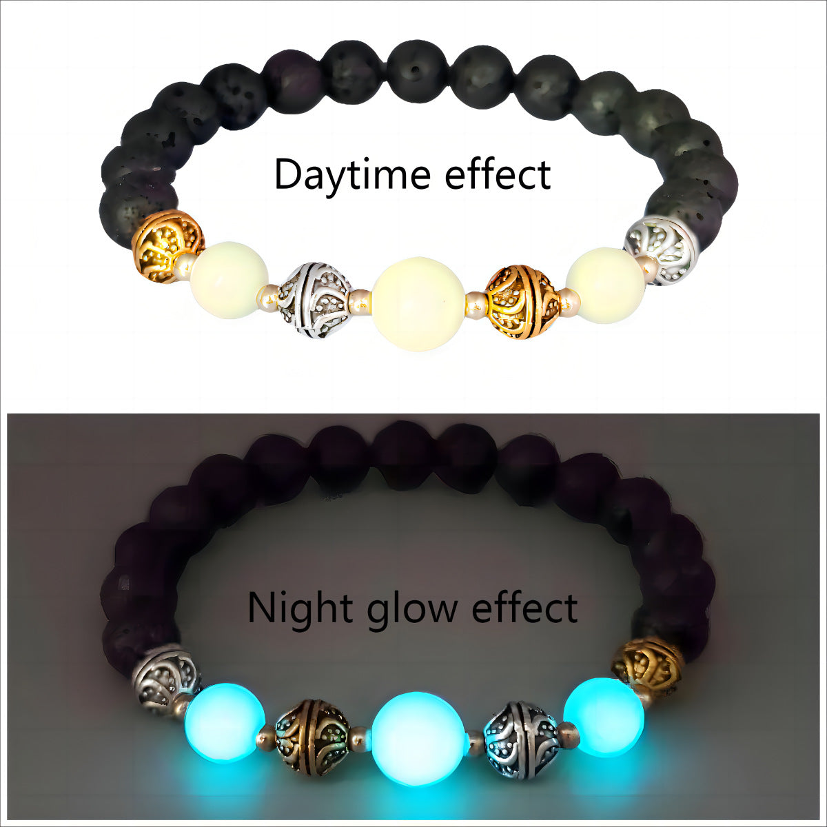 Wholesale Natural volcanic stone yoga luminous bracelet