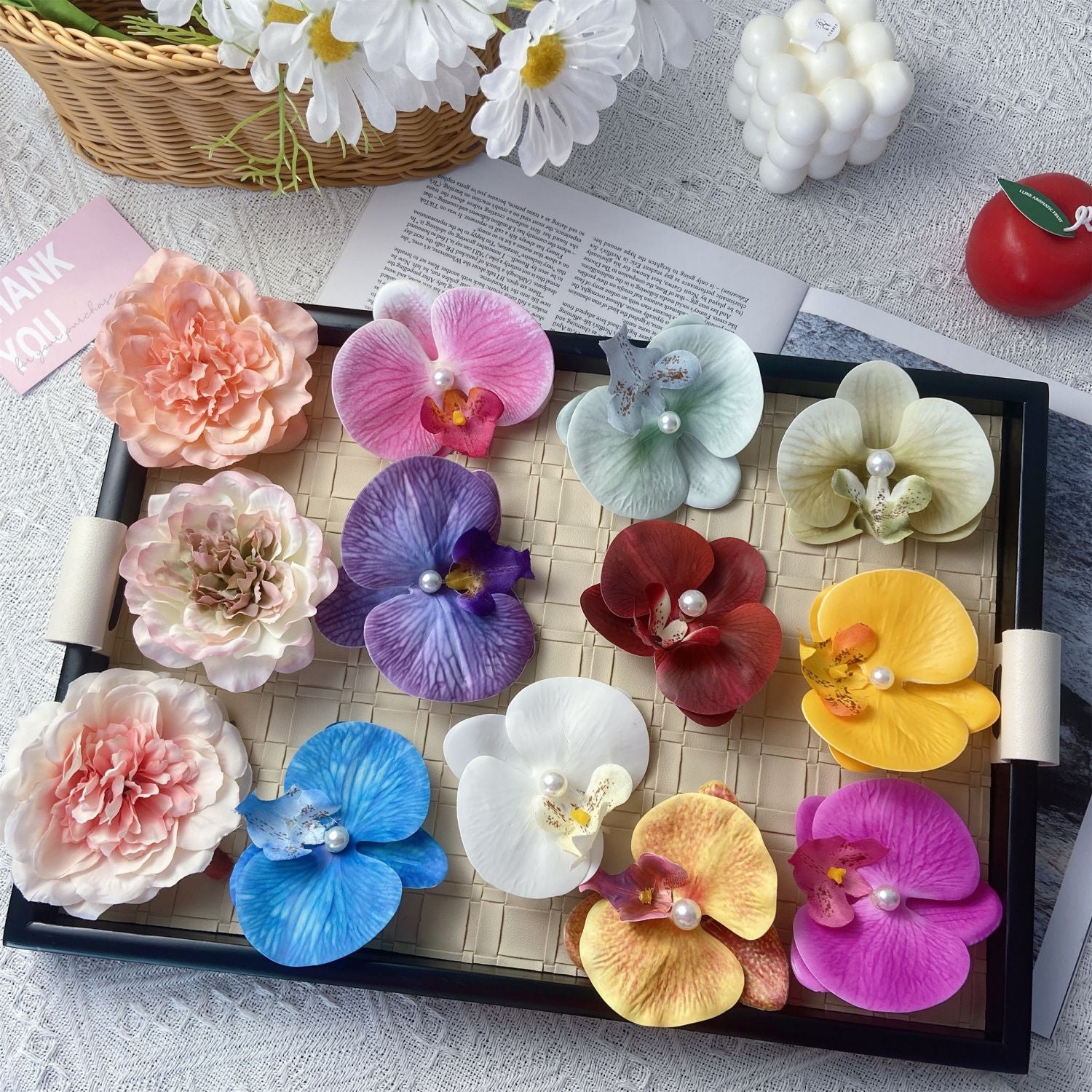 Wholesale Valentine's Day Excellent Purple Phalaenopsis Simulated Flower Atmosphere Headwear