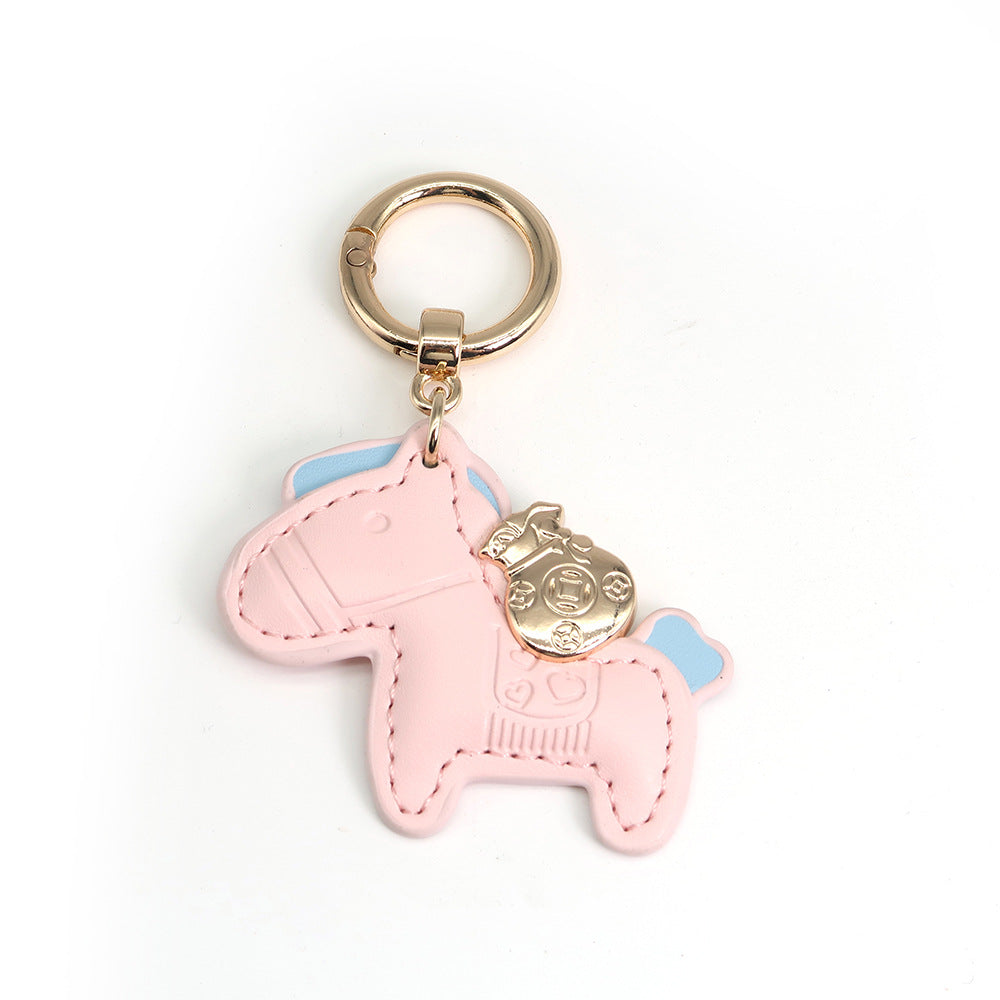 Wholesale Handmade Pony Pendant Made of Artificial Leather Keychains