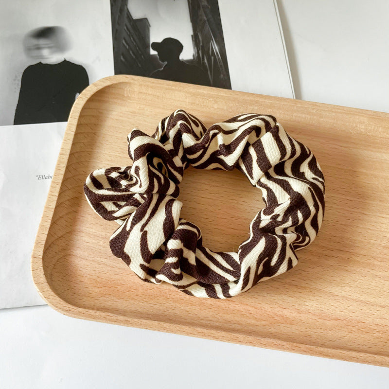 Wholesale Cow Leopard Vintage Fabric Hair Scrunchies