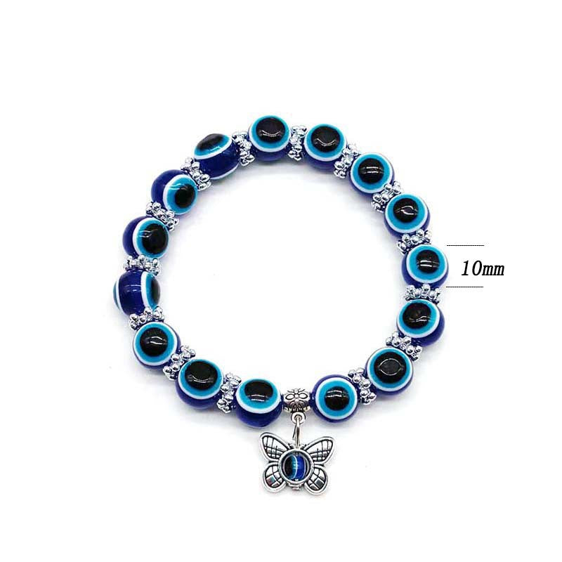 Wholesale Devil Eyes Butterfly Elephant Resin Beaded Bracelet