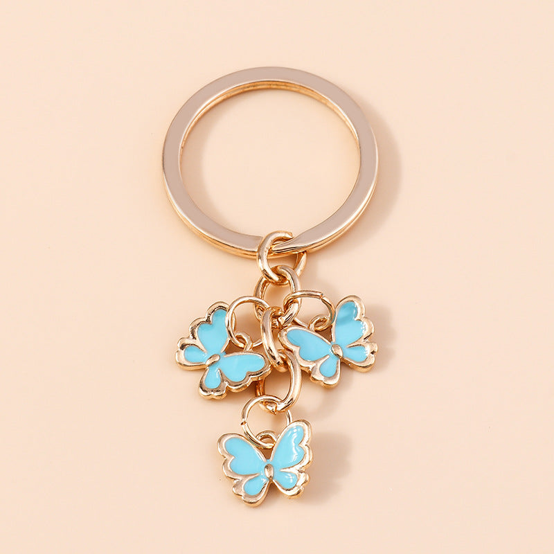 Wholesale Drip Oil Colored Butterfly Metal Keychain