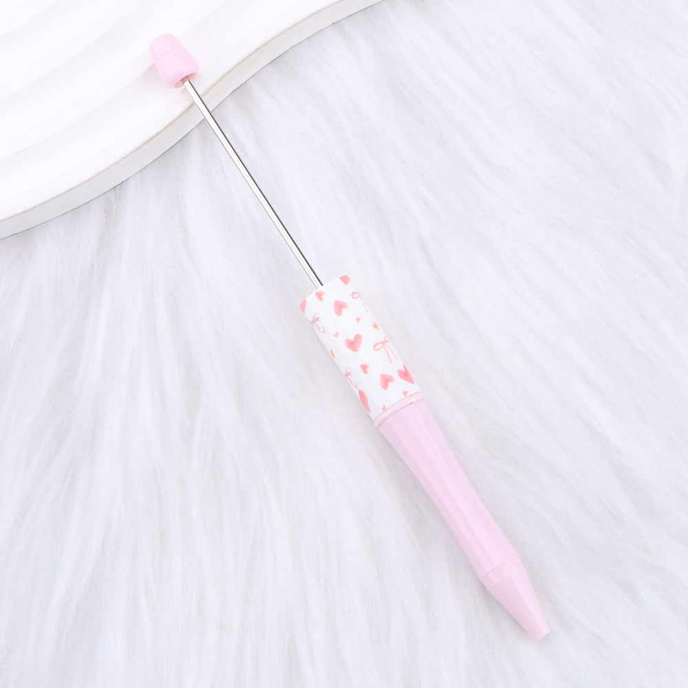Wholesale New DIY pink bow print beaded pen girly pink