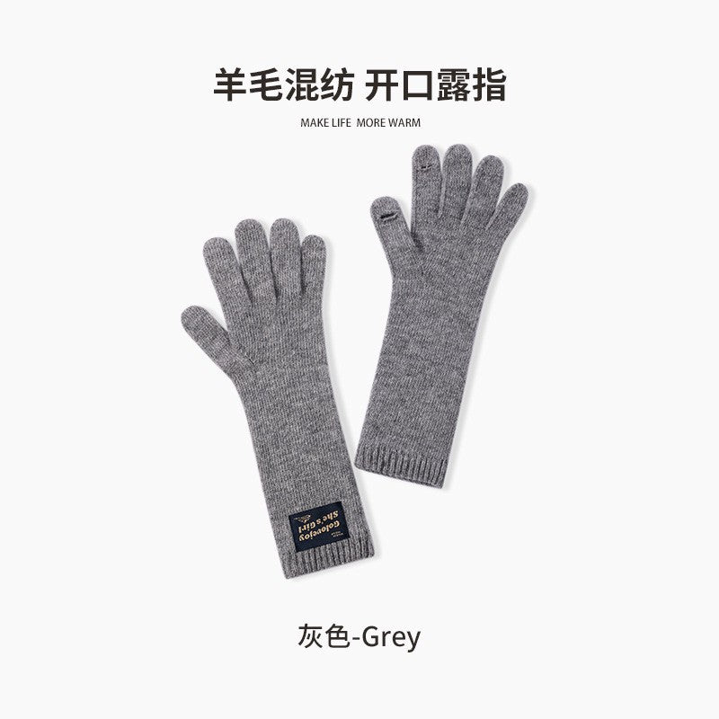 Wholesale Winter Warm Wool Touch Screen Knitted Thickened Gloves