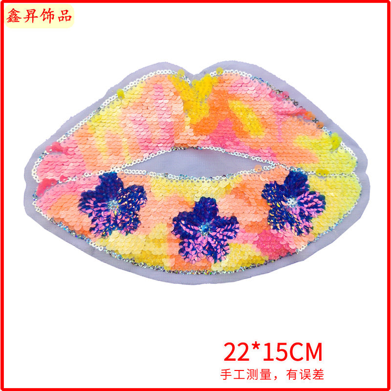 Wholesale  13pcs Cartoon Sequins Embroidered Cloth Stickers Garment Decoration Accessories Bead Patch Stickers