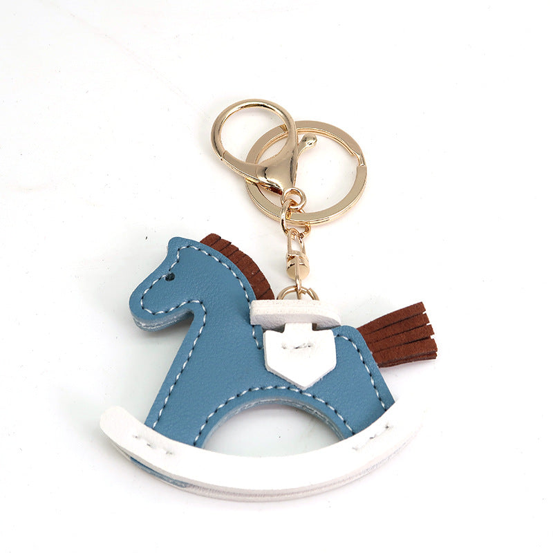 Wholesale Handmade Green Horse Bags Hanging Pieces Artificial Leather Keychains
