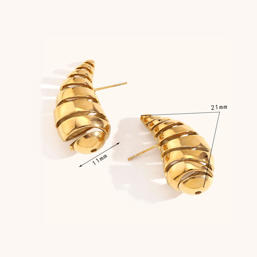 Wholesale Hollow Water Drop Earrings Copper 18k Gold Minimalist Necklace Earring Set