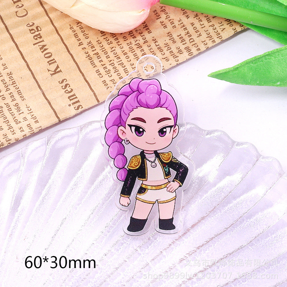 Wholesale 10pcs/ pack Cartoon Girl Cute Pendant Acrylic DIY Accessories