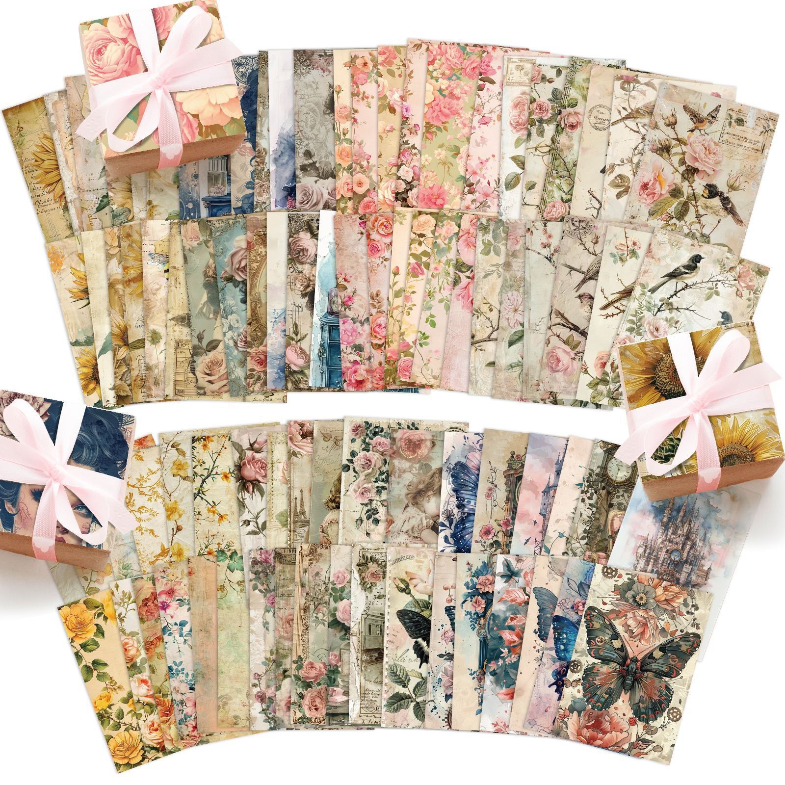 Wholesale Retro series material paper North American style DIY creative notebook background paper