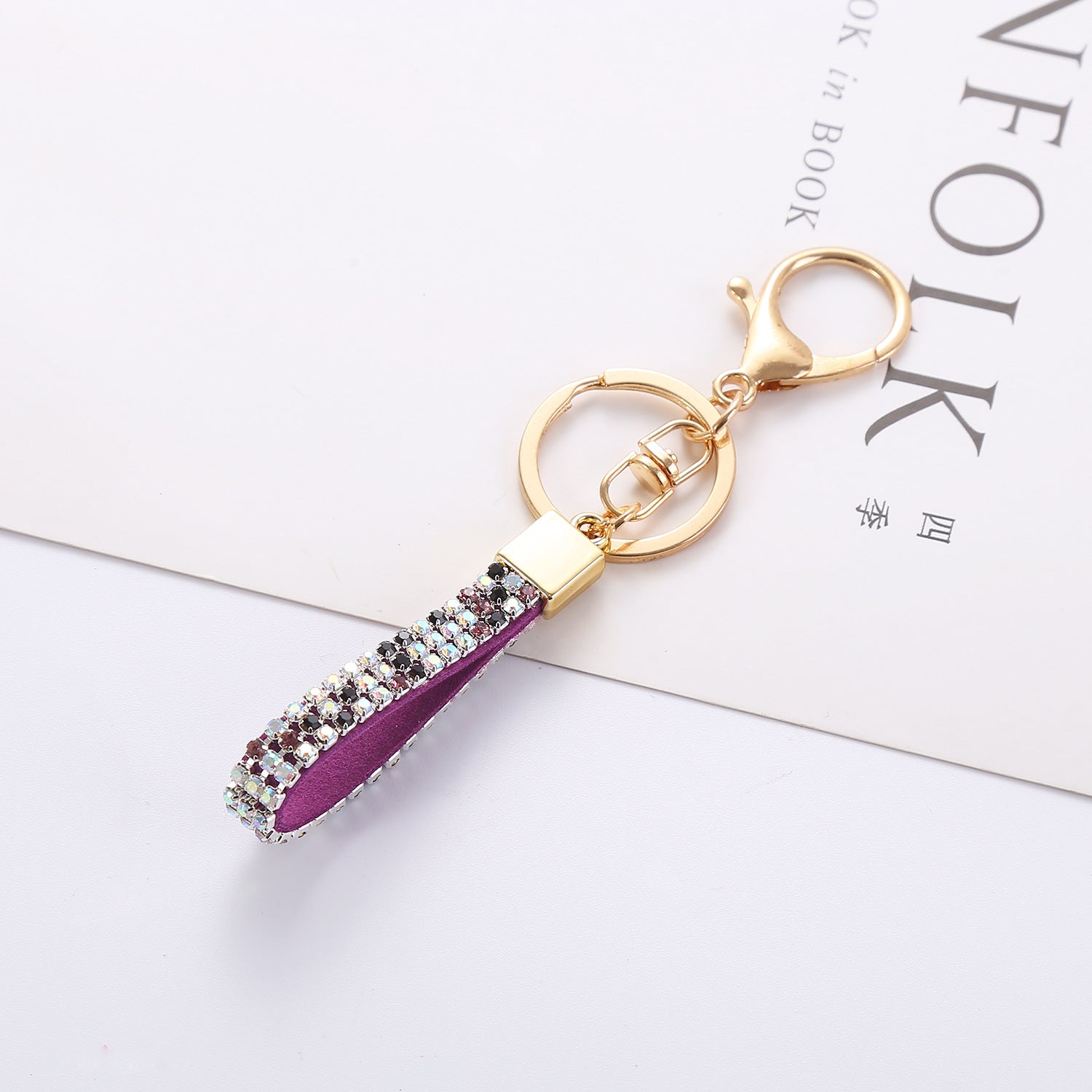 Wholesale Diamond Studded Anti Lost Bag Pendant Car Keychains