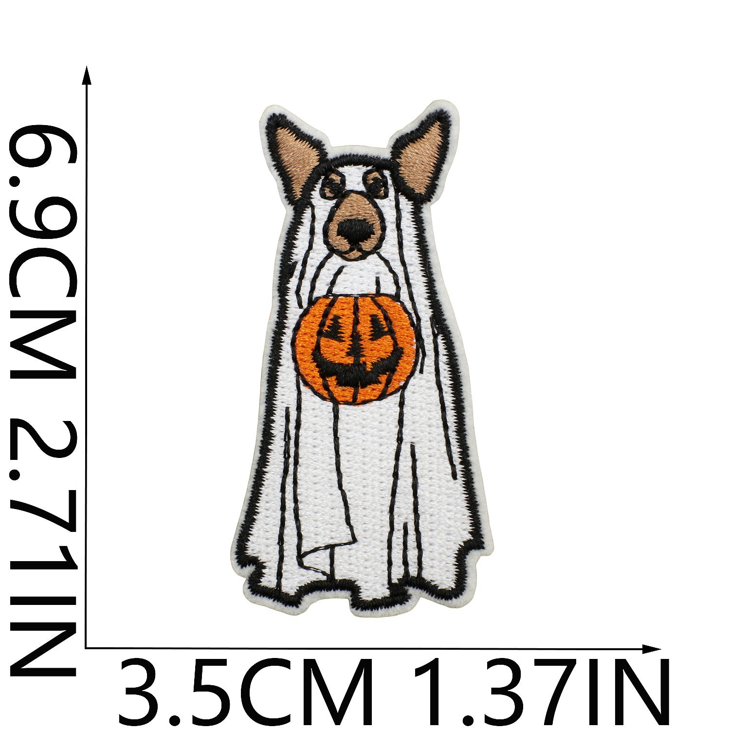 Wholesale Iron On Ghost Pumpkin Embroidery Patch Cute Witch Applique For Clothing Holiday Craft Supply For DIY Decor