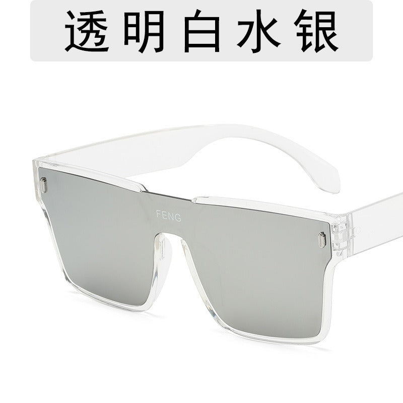 Wholesale Retro One-piece Lens Large Frame Anti-UV Sunglasses