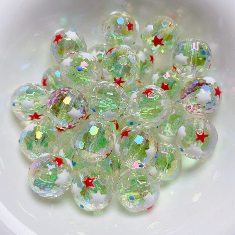 Wholesale 5pcs/pack 16mm Hand-painted Rabbit Bear Cut Face Round Beads